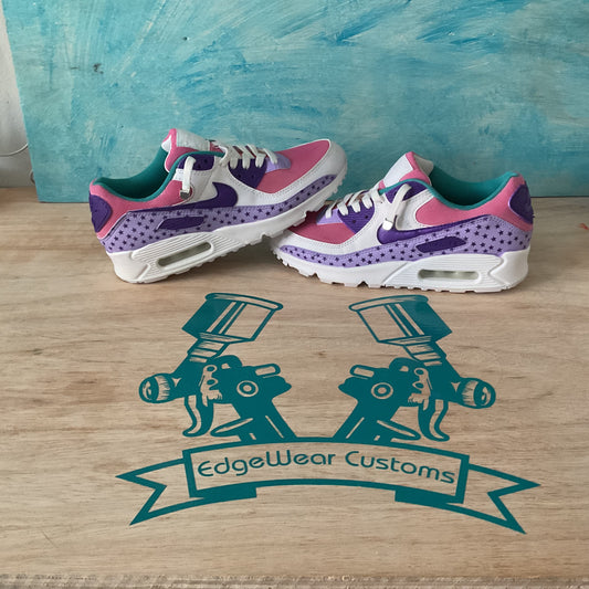 Custom Hand-Painted Nike Air Max – Pink, Purple & Star Design