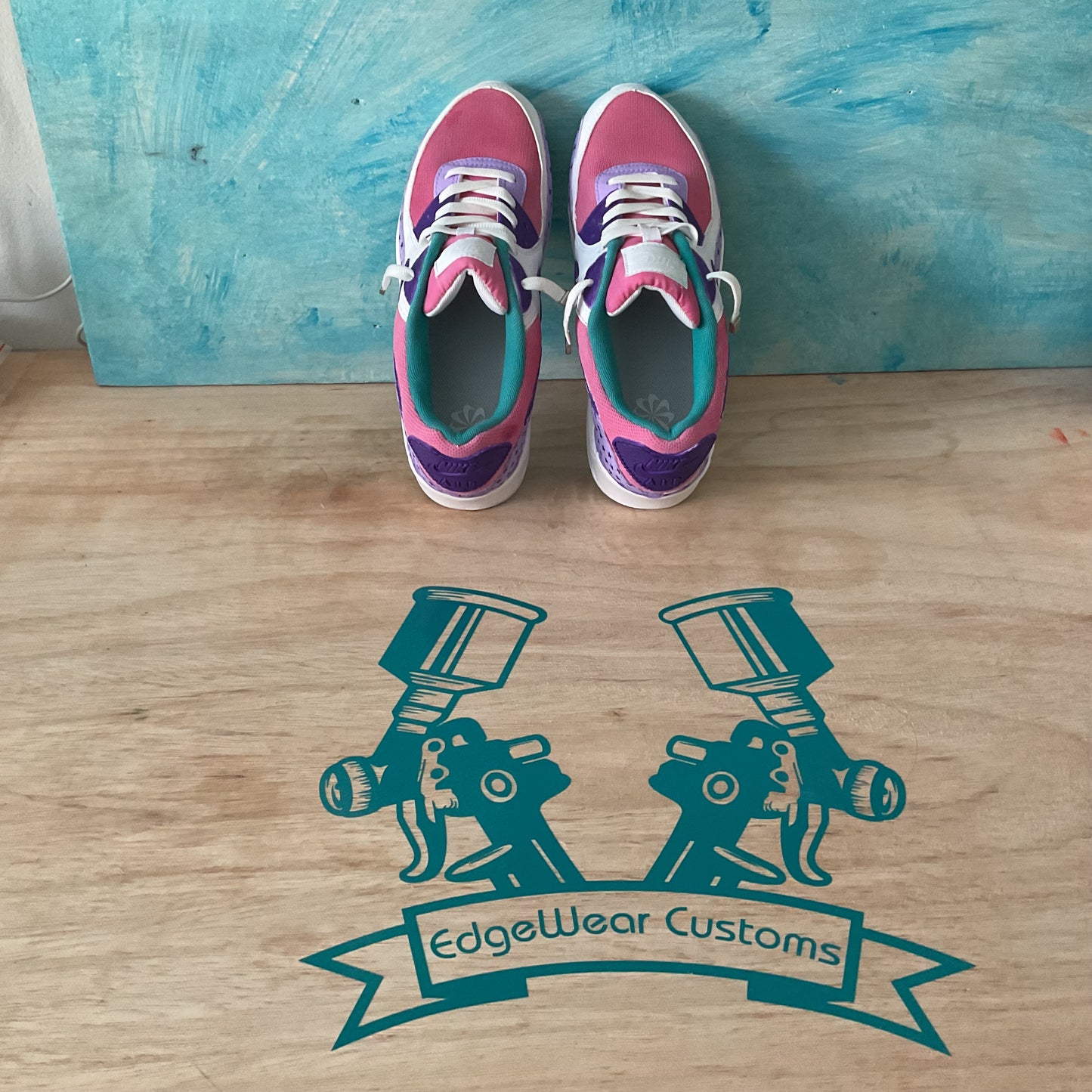 Custom Hand-Painted Nike Air Max – Pink, Purple & Star Design
