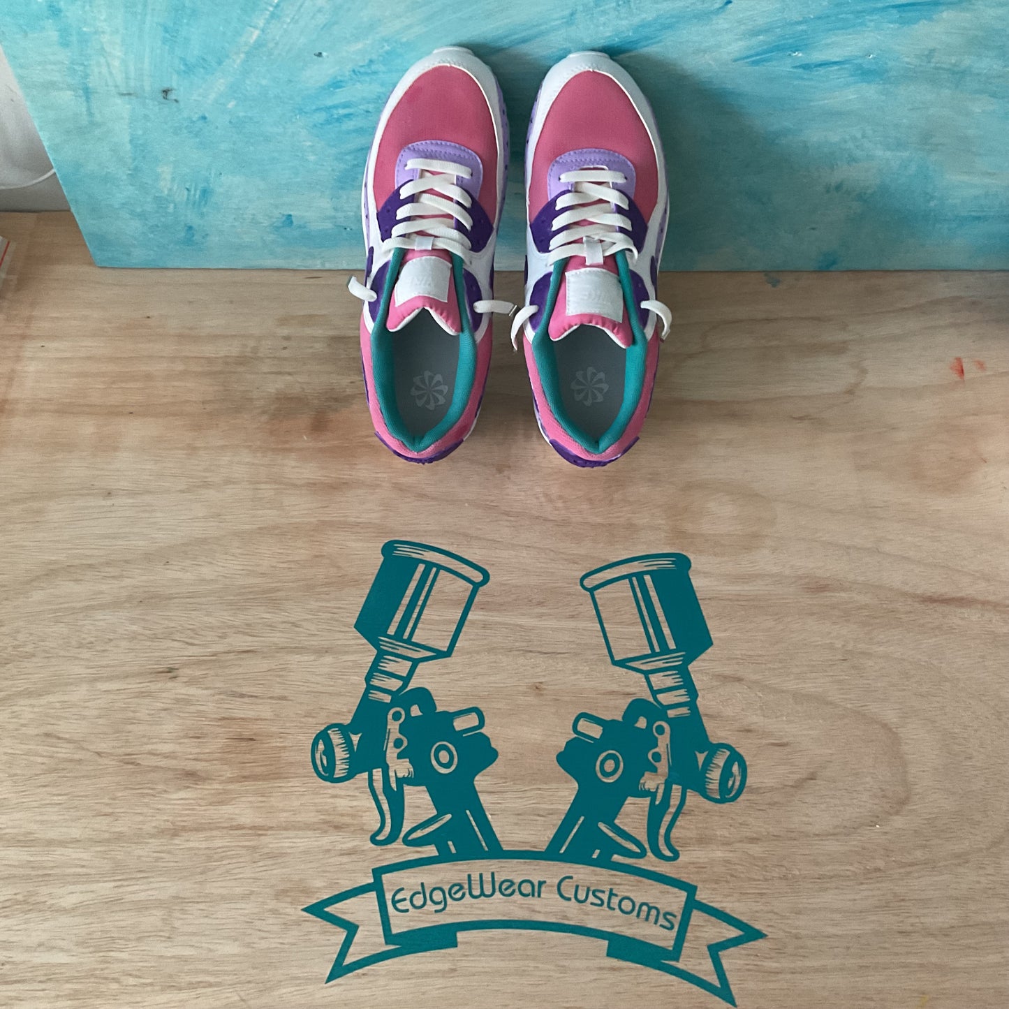 Custom Hand-Painted Nike Air Max – Pink, Purple & Star Design