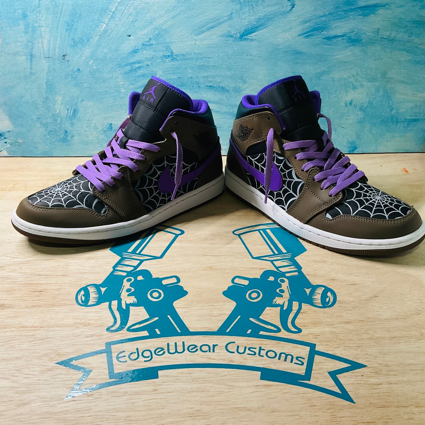 Custom Hand-Painted Spider Web Sneakers