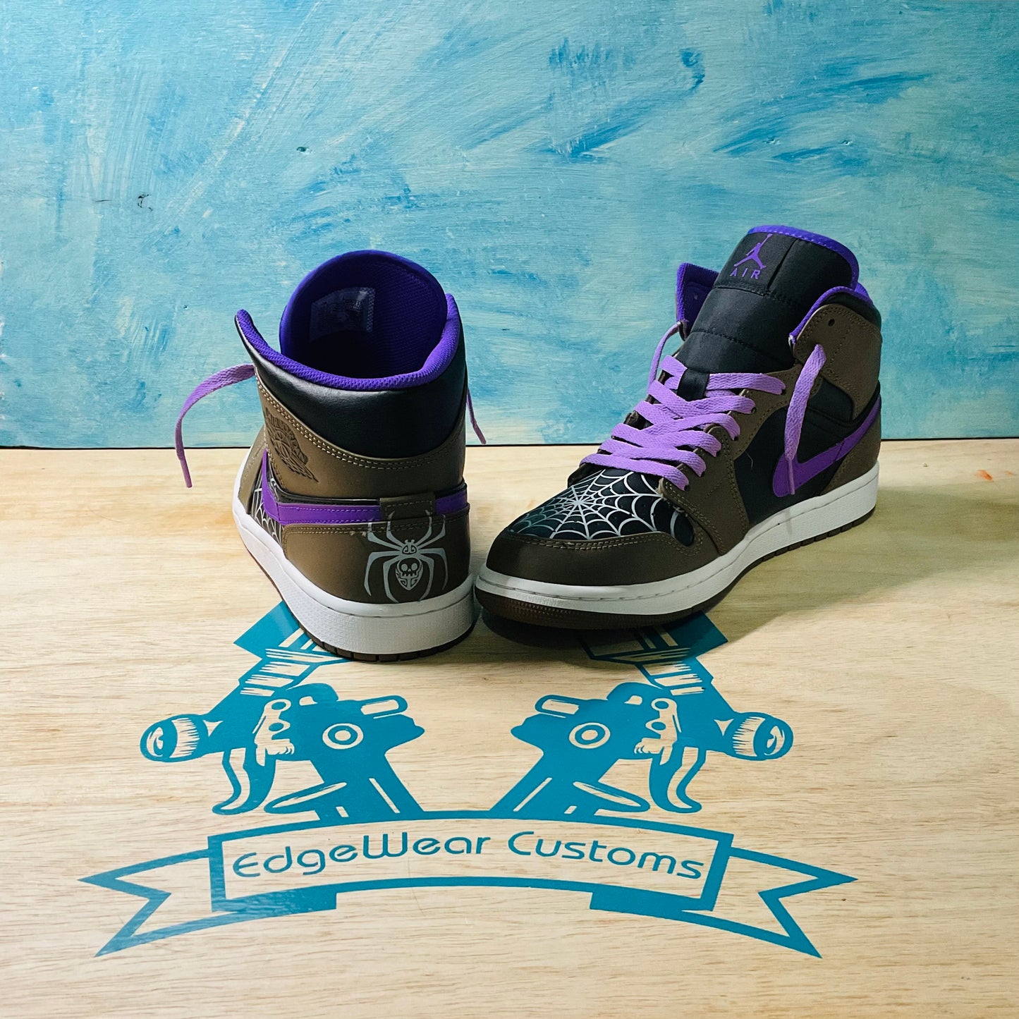 Custom Hand-Painted Spider Web Sneakers