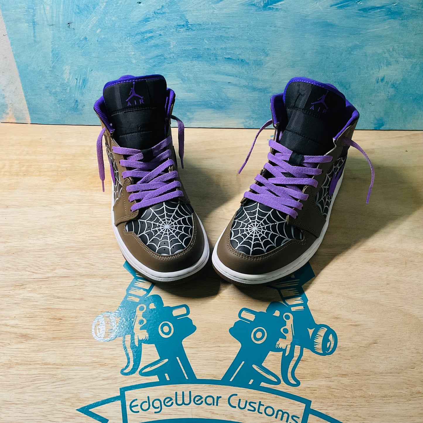 Custom Hand-Painted Spider Web Sneakers