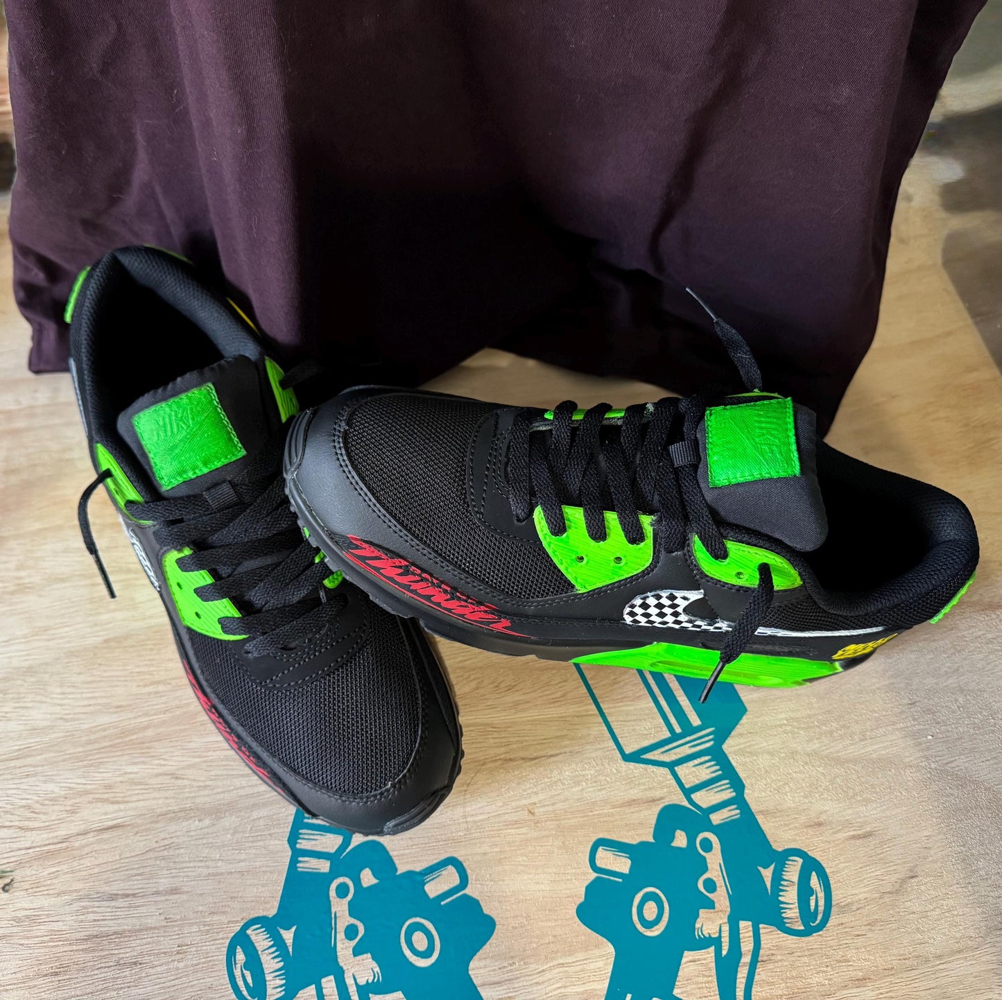 Nike Air Max 90 – Hand-Painted Racing-Inspired Sneakers